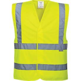 Warnweste Portwest C470, EN ISO 20471 Klasse 2, Reflexionsstreifen, Grösse M, Polyester, gelb