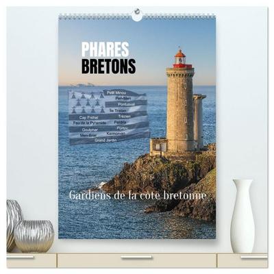Phares Bretons Gardiens de la côte bretonne (Calendrier mural haut de gamme 2027 DIN A2 horizontal), CALVENDO calendrier mensuel