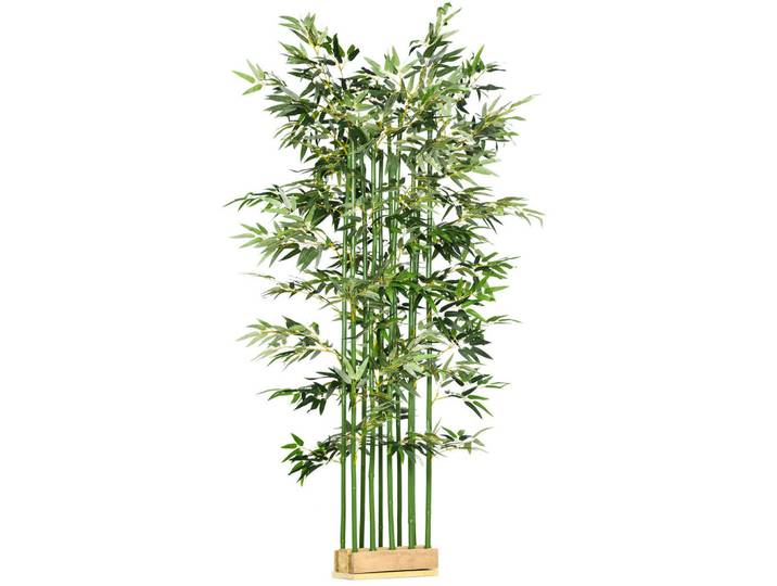 Okwish Kunstpflanzen 35/35/180 cm grün aus Bambus mit realistischer Optik, Grün, Holz, 180 cm, Dekoration, Blumen & Blumentöpfe, Kunstpflanzen