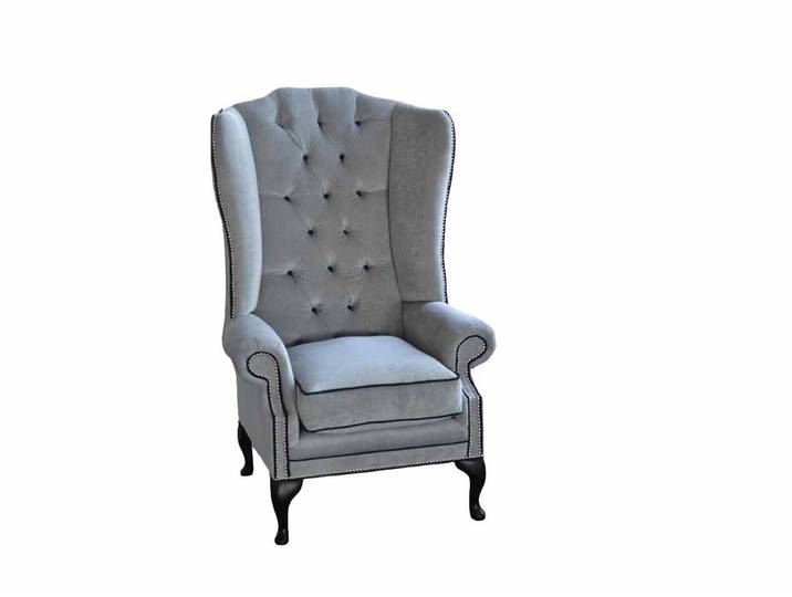 JVmoebel Ohrensessel Chesterfield Sessel Vintage Textil Polster in Braun (Ohrensessel), Made in Europa