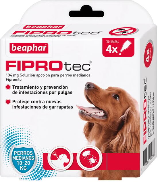 Beaphar Fiprotec Spot On Perro Medianos 10-20 Kg 4 Uds