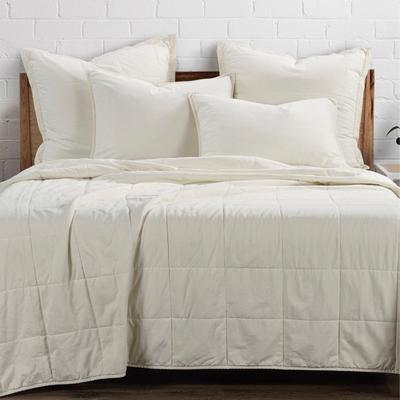 HiEnd Accents Stonewashed Cotton Canvas Quilted Vintage Chic 3 Piece Coverlet Set