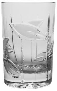 Majestic Gifts Inc. Crystal Highball Tumblers - 6 Oz. -Frosted Leaf Design - Set /6