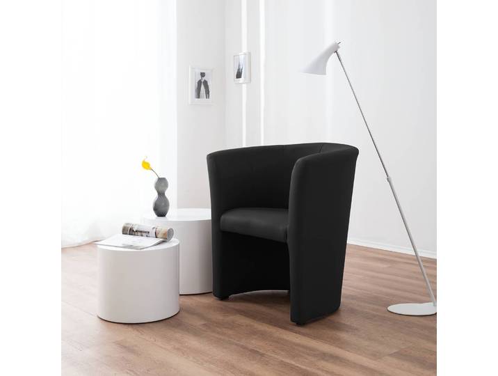 Cocktailsessel Sinclair Schwarz/Schwarz Kunstleder Rada 67 x 75 x 59cm