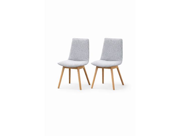 4-Fussstuhl GOODPRODUCT Ramon , grau (hellgrau rum, eiche natur), B:46cm H:89cm T:57cm, Holzwerkstoff, Massivholz, Polyester, Stühle, 4-Fussstuhl, mit Massivholzbeinen, verschiedenen Farben und Stoffe