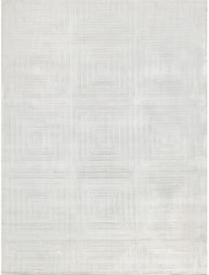 Exquisite Rugs Tovello Modern handloomed Silky Nylon White Area Rug