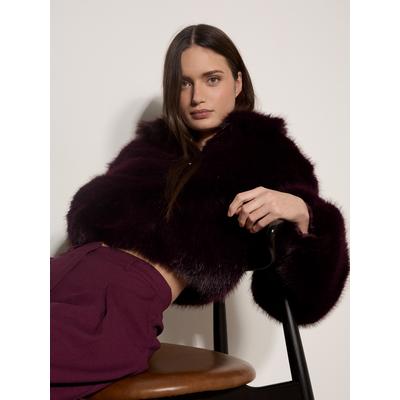 Kurzjacke APRICOT "Kunstfelljacke", Damen, Gr. 8, burgundy, gewebt, , Modisch, normal kurz, elastischer Bund, Jacken Kurzjacke, in kurzer Länge