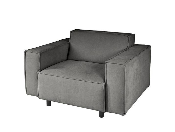 Sessel Grau Webstoff Stormy 119 x 75 x 95cm