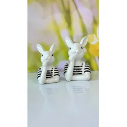 Büste Hase Enzo 20cm schwarz creme
