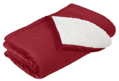 Port Authority BP40 Mountain Lodge Blanket in Red Rhubarb size OSFA   Polyester