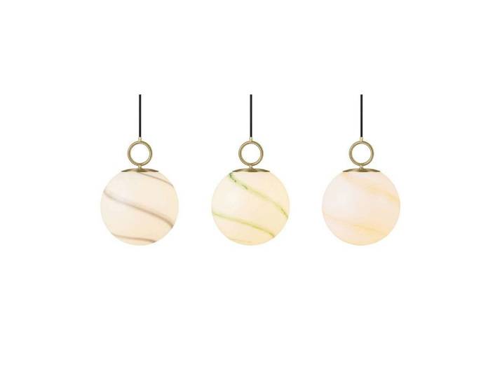 Stockholm Pendelleuchte Ø25 Marble Brown - Halo Design - Wohnzimmer - Glas