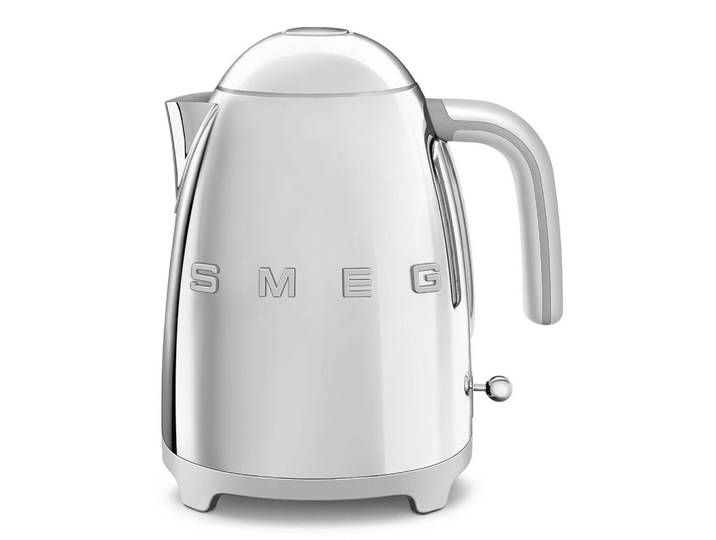 Smeg Wasserkocher, Chromfarben, Metall, 1,7 l, 22.6x24.8x17.1 cm, automatische Abschaltung, manuelle Abschaltung, Trockengehschutz, Überhitzungsschutz, 360°-Sockel, Anti-Rutsch-Füße, ergonomischer Griff, flaches Heizelement, abgedecktes Heizelement, weit aufklappbarer Deckel, herausnehmbarer Filter, Signalton, Beleuchtung, Kochgeschirr, Küchengeräte, Wasserkocher