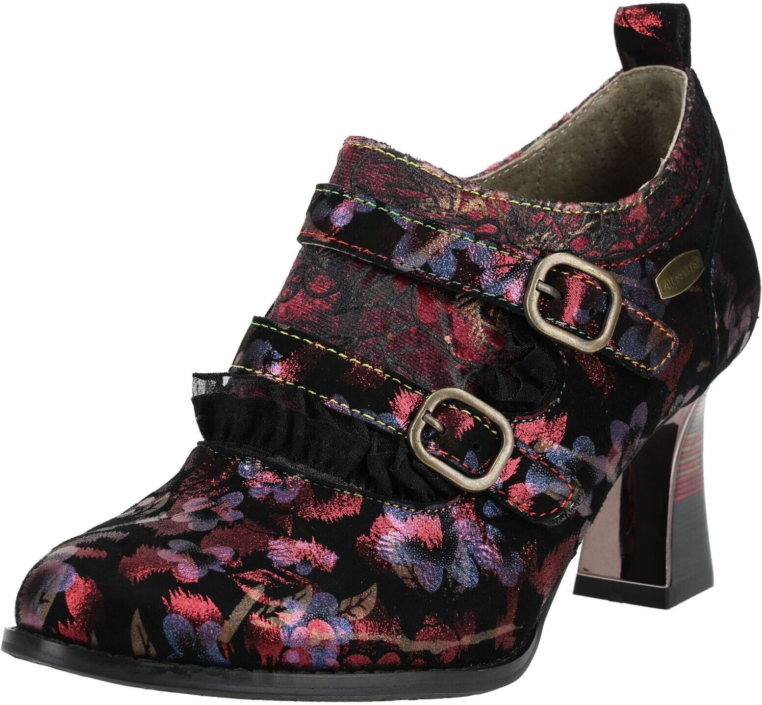 Pumps LAURA VITA "LAURA VITA Pumps Leder/Textil", Damen, Gr. 42, bunt (weinrot), Leder, Textil, Schuhe Pumps