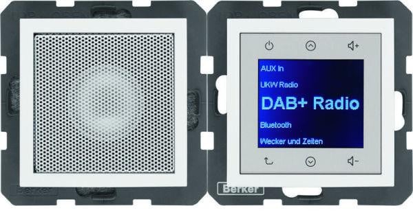 Berker Radio Touch met luidspreker, model 30808989, DAB+ Bluetooth, polarwit glanzend