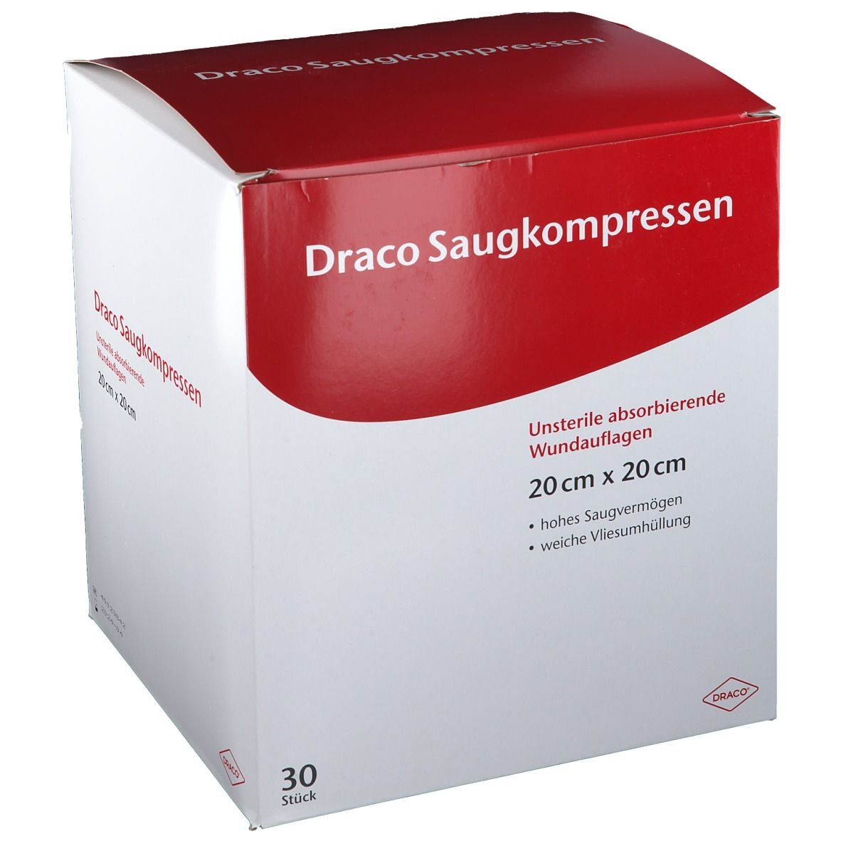 Saugkompressen unsteril 20x20 cm Draco 30 St Kompressen