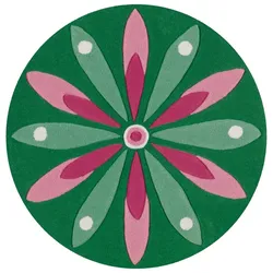 Kayoom Marylou AE 4184 Dunkelgrün / Rosa Ø 130cm RUND