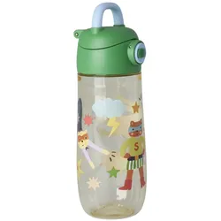 RICE Kleine Trinkflasche für Kinder Hero 550 ml, Grün - 550 ml Ø 7 cm, Höhe 22 cm