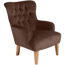 SESSEL Kaiya Bezug Samtvelours Buche natur / braun
