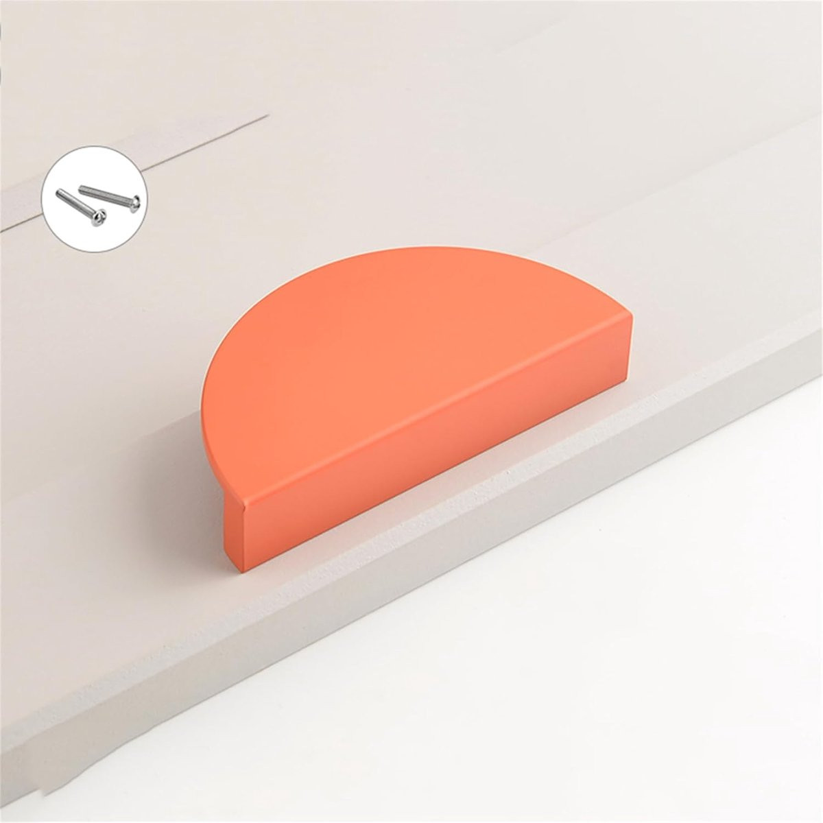 Set van 2 halfronde meubelgrepen voor de kinderkamer in oranje, aluminium legering, 100mm