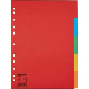 Esselte Register 100199 Eco, A4, blanko, Karton, 5-teilig, vollfarbig