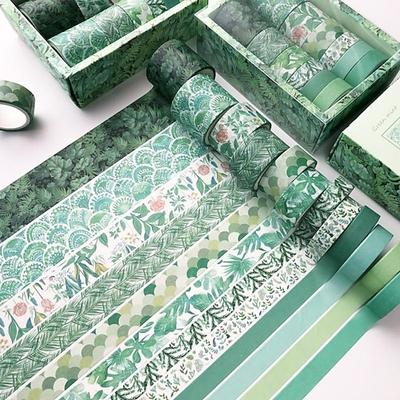 12-teiliges Vintage-Blumen-Washi-Klebeband-Set, dekorative Bänder für Bastelarbeiten und Kunst-Scrapbooking