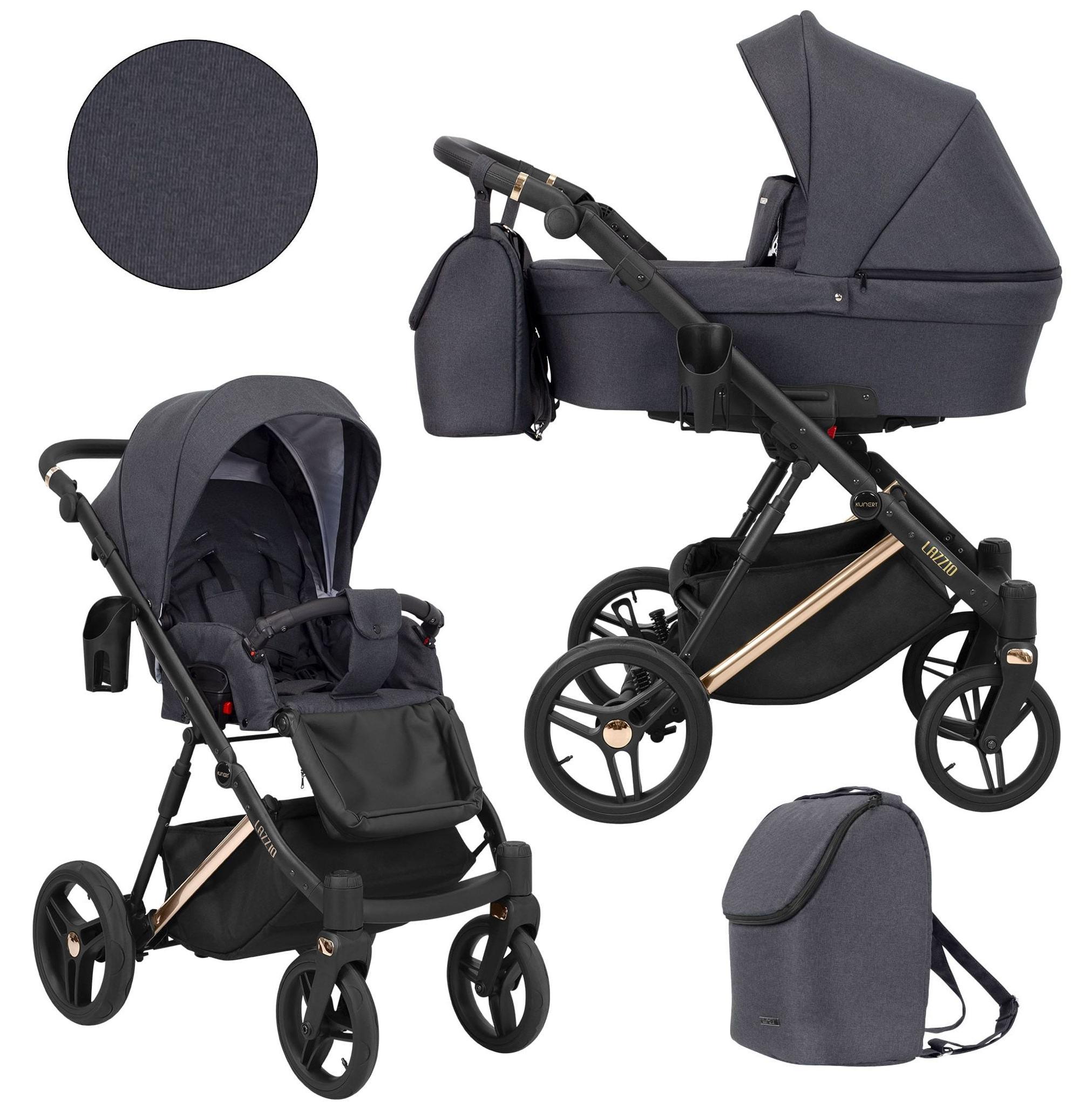 Kinderwagen Kunert Lazzio Premium 2in1 - Kupferfarbene Rahmen - Farbe: Anthrazit