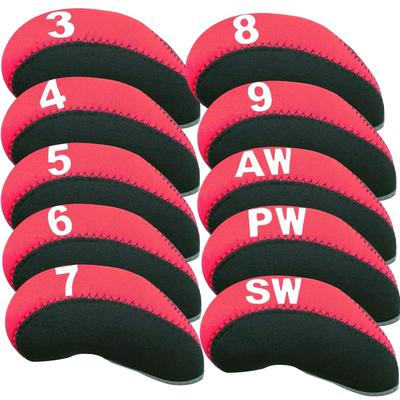 Uplifted Goods Golf Iron Head Covers 10 Piece Set red