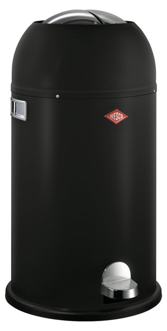 Mülleimer Abfalleimer Treteimer - 33 Liter - Mattschwarz - Edelstahl - Für Gastronomie und Küche