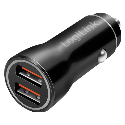 LogiLink USB-Kfz-Netzteil, 2x USB-A, 10,5 W, schwarz (PA0285)