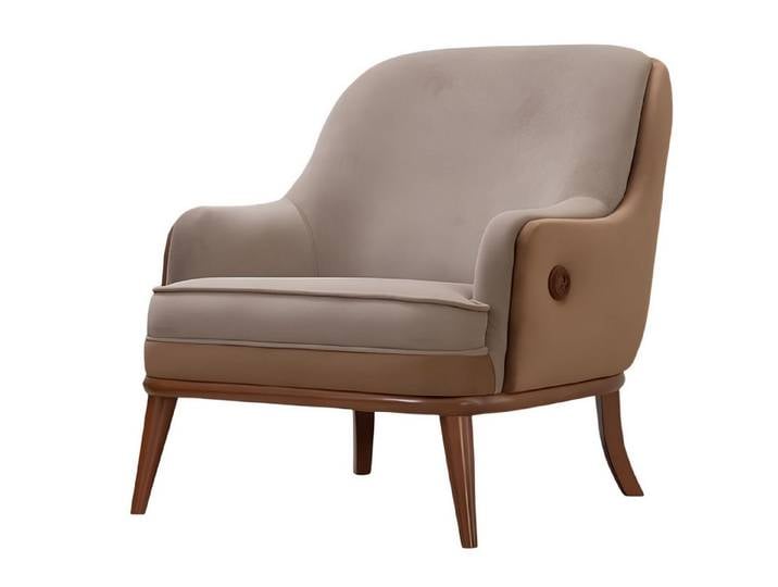 JVmoebel Sessel Brauner Stoff-Sessel mit minimalistischer Formgebung und hohem Komfort (1-St., Sessel), Made in Europe
