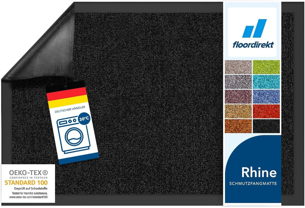 Floordirekt Rhine Deurmat - Zwart - 40 x 60 cm