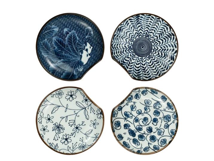 Repose-cuillère en céramique, 4 pièces, porte-cuillère de cuisine, support d'ustensiles résistant à la chaleur, plat à condiments polyvalent pour comptoir de cuisine