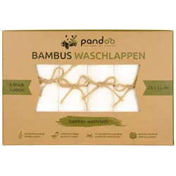 pandoo Bambus Waschlappen 25 cm  x 25 cm weiß