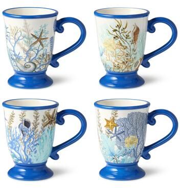 Certified International Blue Lagoon Set of 4 Mug 16 oz.