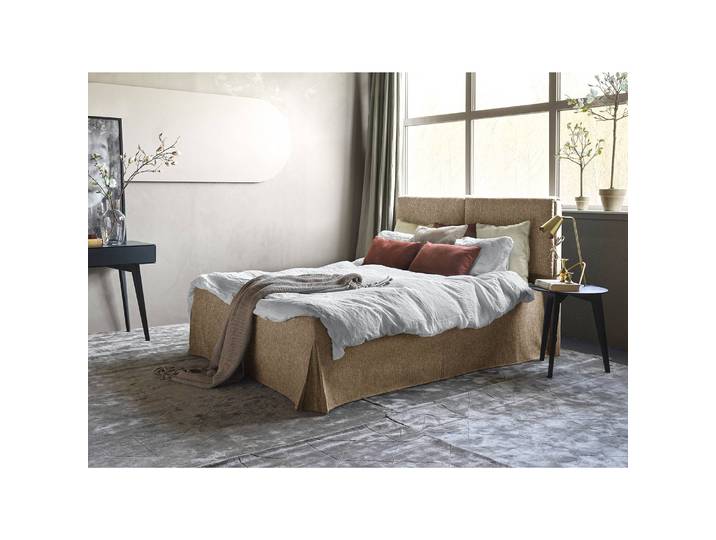 Polsterbett Nathan 160 x 200cm Flachgewebe Nona Beige Buche