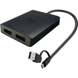 i-tec Cadual4kdp (DisplayPort), Video Adapter, Schwarz