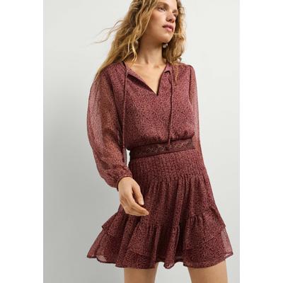 Maxikleid PEPE JEANS "Kleid HIPATIA DRESS", Damen, Gr. M, Normalgrößen, rot (russet rot), 100% Polyester, Kleider Maxikleid