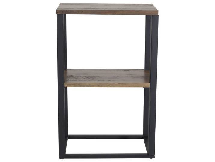 Nachttisch VENTURE HOME Rise, schmaler Nachttisch in heller Eschenoptik, 45 × 30 cm , schwarz, natur, natur, B:30cm H:70cm T:30cm, Tische, Nachttisch, Schlafzimmertisch, MDF, Papierlaminat, Metallrahmen, schlank, urban
