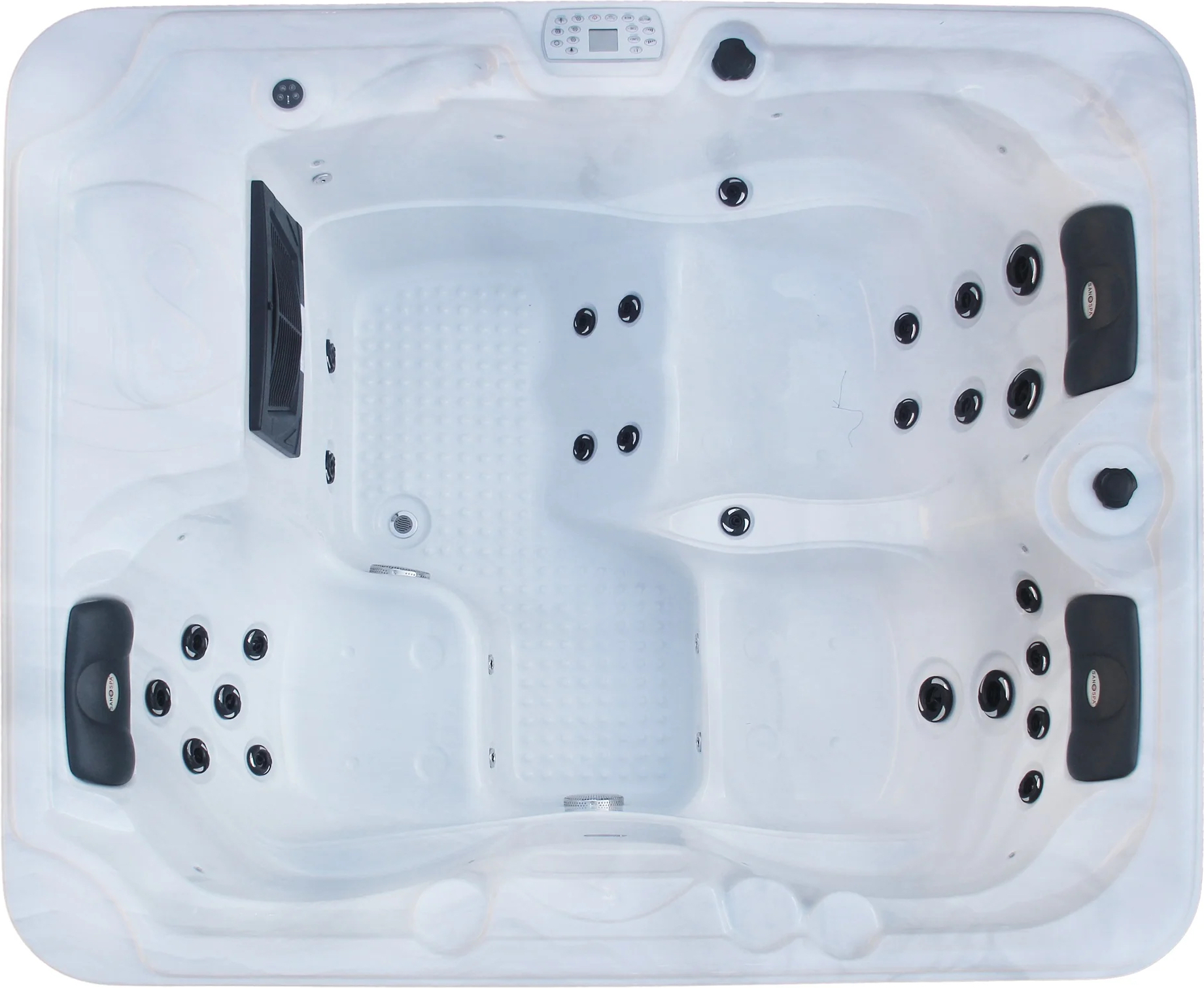 Outdoor Whirlpool Oasis Weiß inkl. Abdeckung und Stiege - 208 x 175 x 90 cm