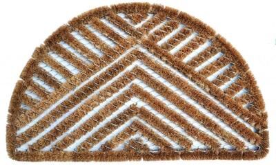 Outdoor Coconut Fiber Semi Circle Triangle Door Mat (2'6 x 1'6)