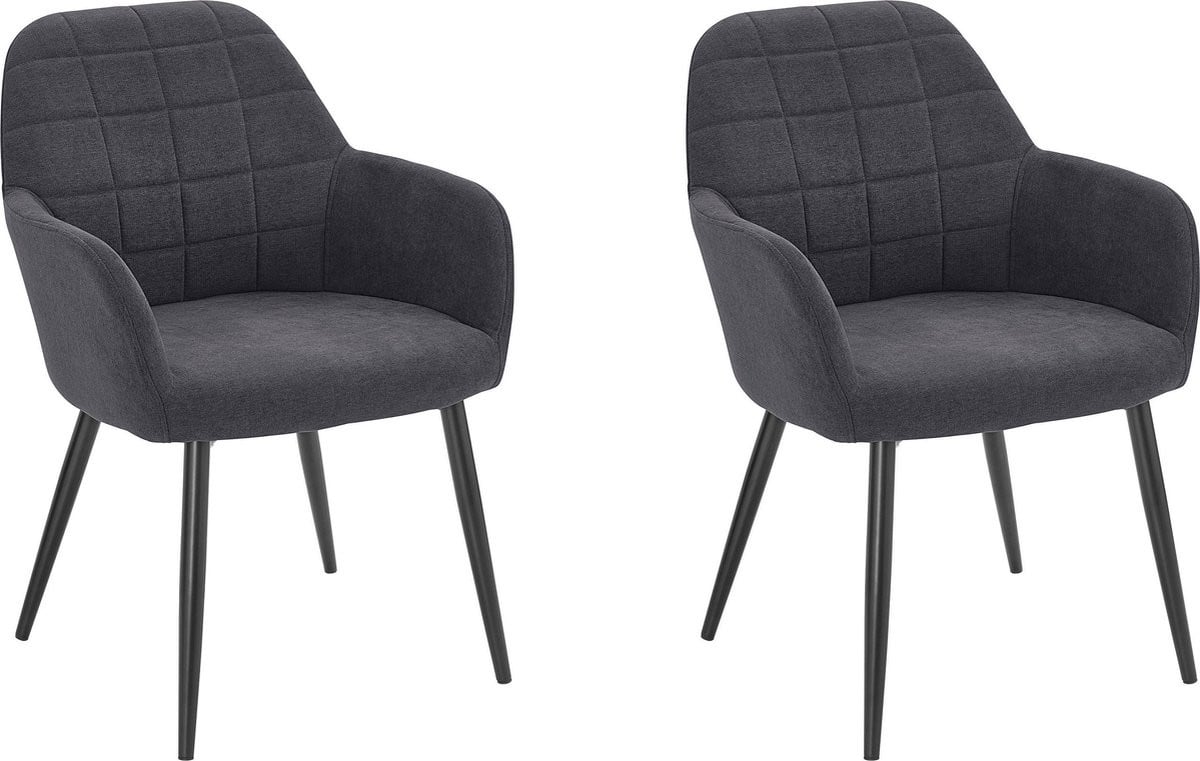 Mara-Armstoel - 2 stuks - Antraciet