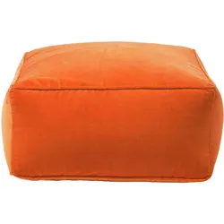 SITZPOUF orange mit Samt-Bezug, 60/60/27 cm