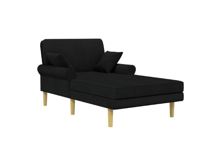 vidaXL Chaiselongue Chaiselongue Schwarz Stoff, 1 Teile