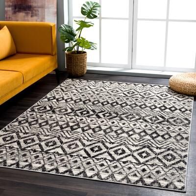 Abani Rugs Abani Malibu Geometric Tribal Print Grey Indoor Area Rug