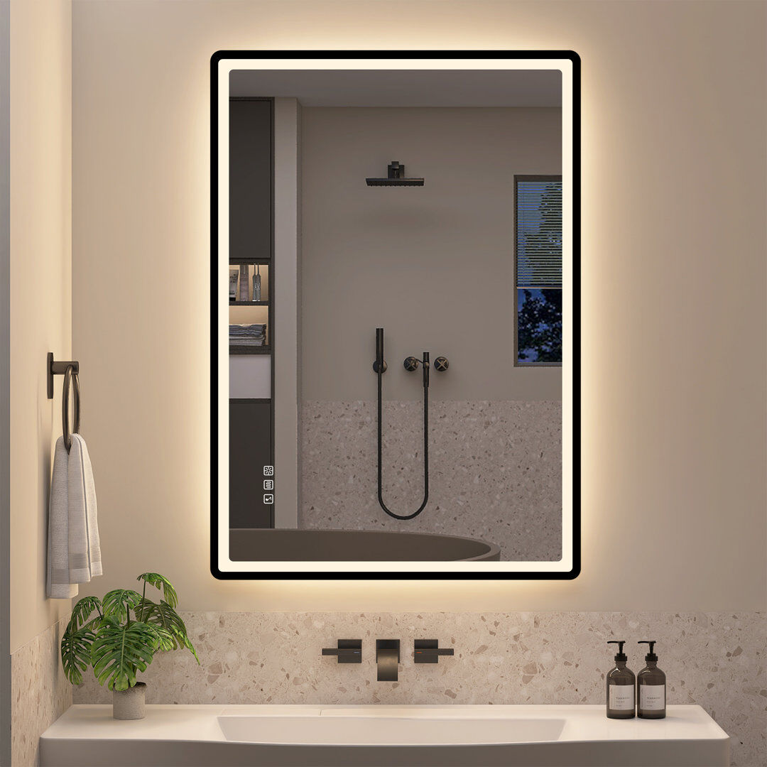 Metro Aluminum Rectangle Mirror Matte Black 100cm H x 70 cm W