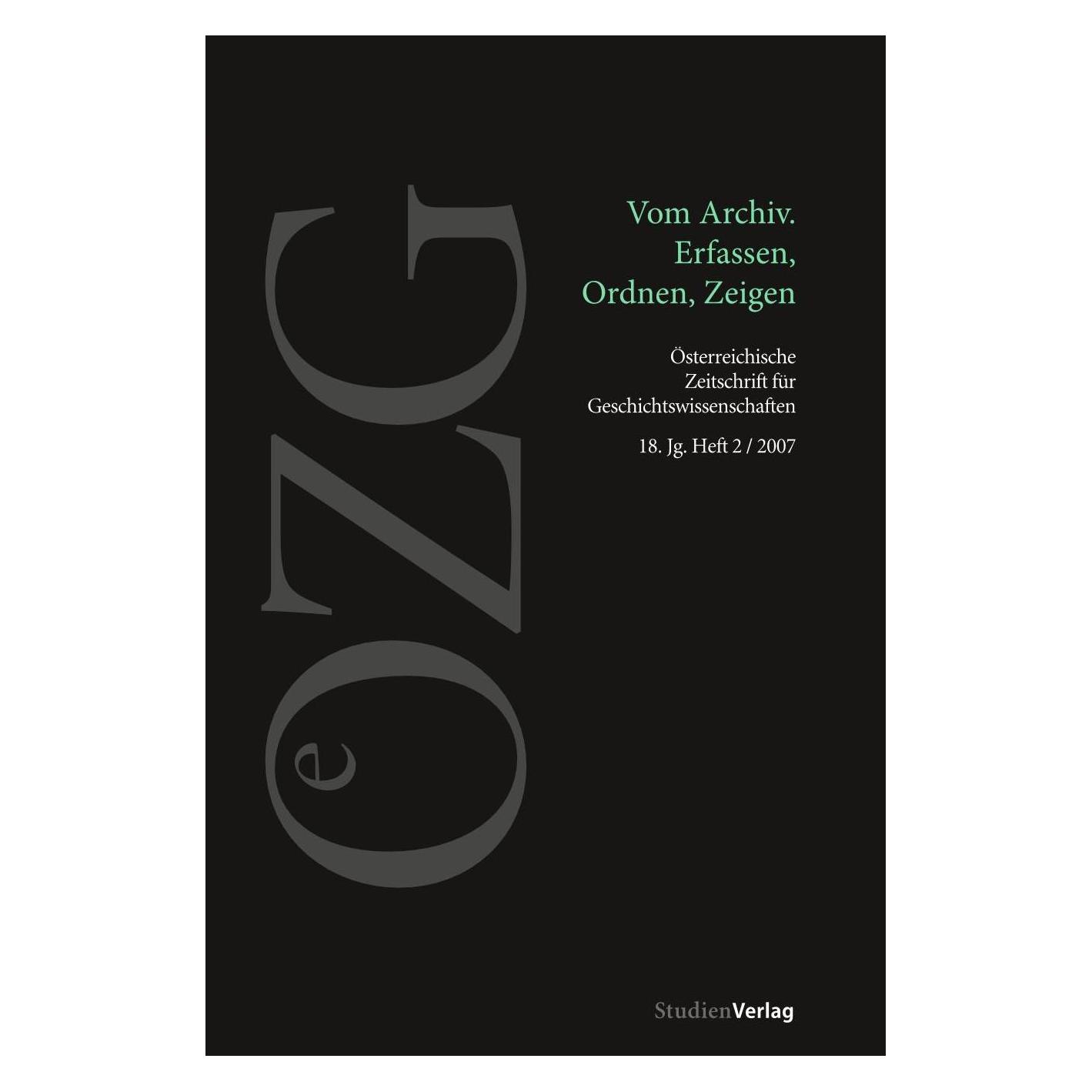 Studienverlag Vom Archiv. Erfassen, Ordnen, Zeigen (55541120)