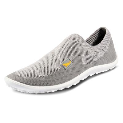 Barfußschuh LEGUANO "SCORE", Damen, Gr. 36, atmungsaktiv wasserdampfdurchlässig, grau, Textil, kontrastfarbene Details, Schuhe Slipper Barfußschuh Socksneaker, Bequemschuh, Flats, Komfortschuh, für Maschinenwäsche geeignet