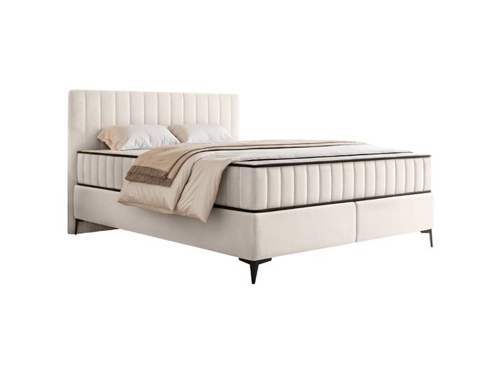 Kontinentales Bett 180x200 cm Mufasso mit Stauraum, cremefarbener