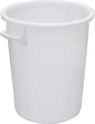 Tonne, mit Griffen, 75 l, Ø 482 x H 570 mm, lebensmittelecht, temperaturbeständig, stapelbar, HDPE, weiß