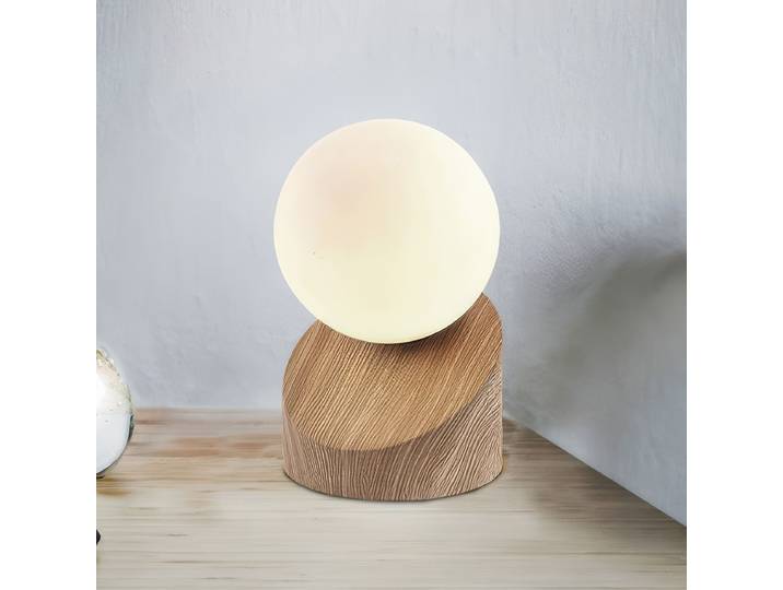 Lampe de table Alisa type B 1 x 16 x 1cm Blanc/Marron Matériau : Verre, Métal Surface en métal : Laqué Type de métal : Fer Type de verre :